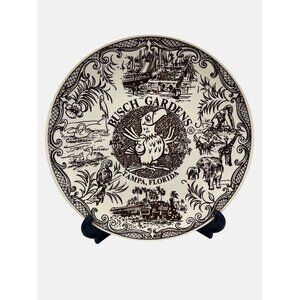 1970s Busch Gardens Florida Souvenir Collectible Plate Spin Original USA 10"